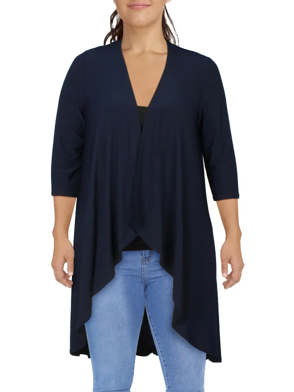 Womens Open Front Drapey Collarless Blazer Women's Patchwork Suit