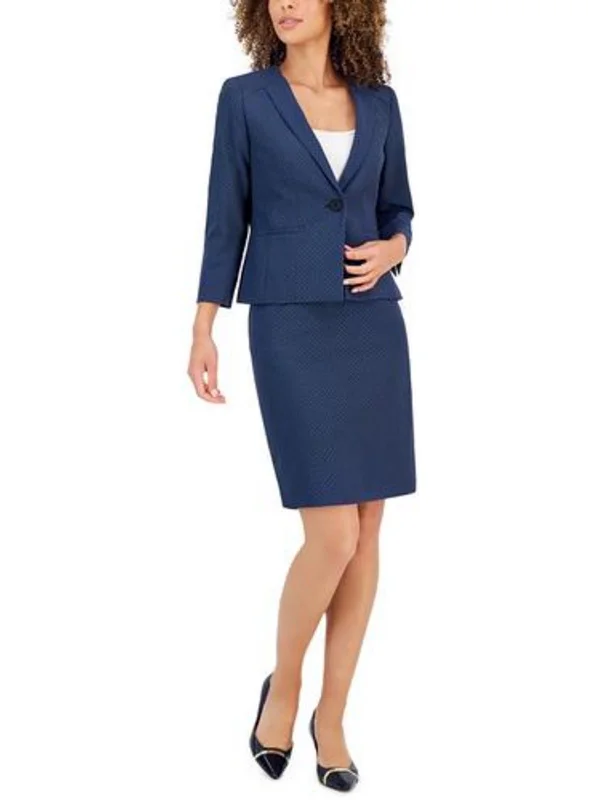Womens Pattern Polyester One-Button Blazer Women's Daily Blazer