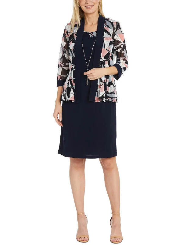 Womens Printed Mesh Open-Front Blazer Women's Simple Jacket