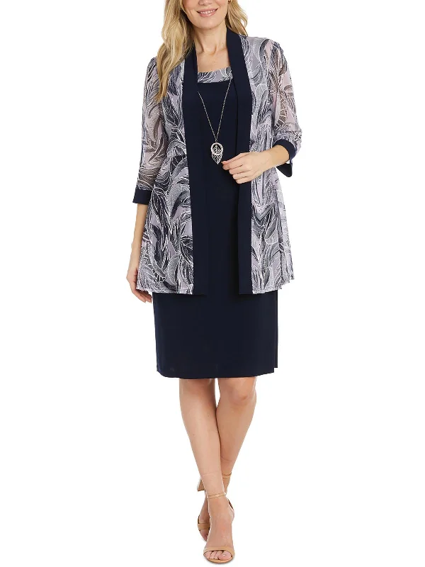 Womens Printed Polyester Open-Front Blazer Women's Simple Blazer
