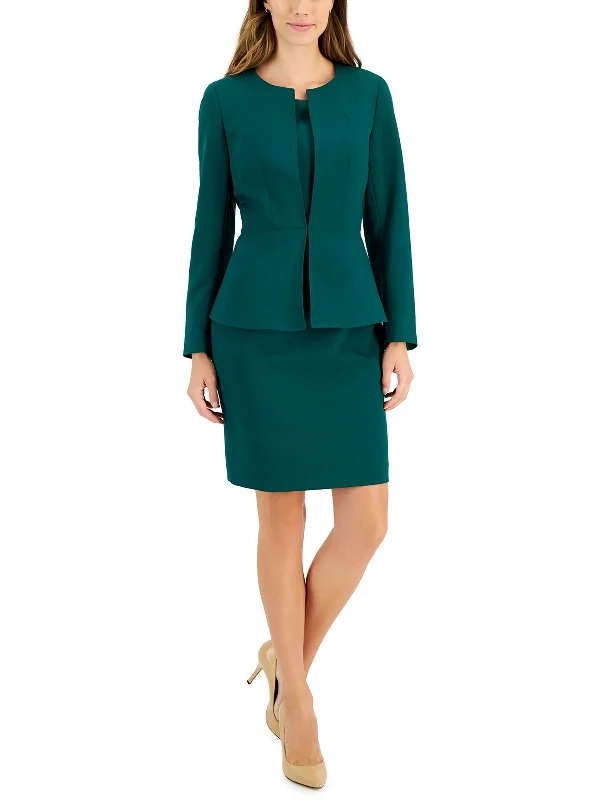 Womens Professional Office Collarless Blazer Linen Women's Suit