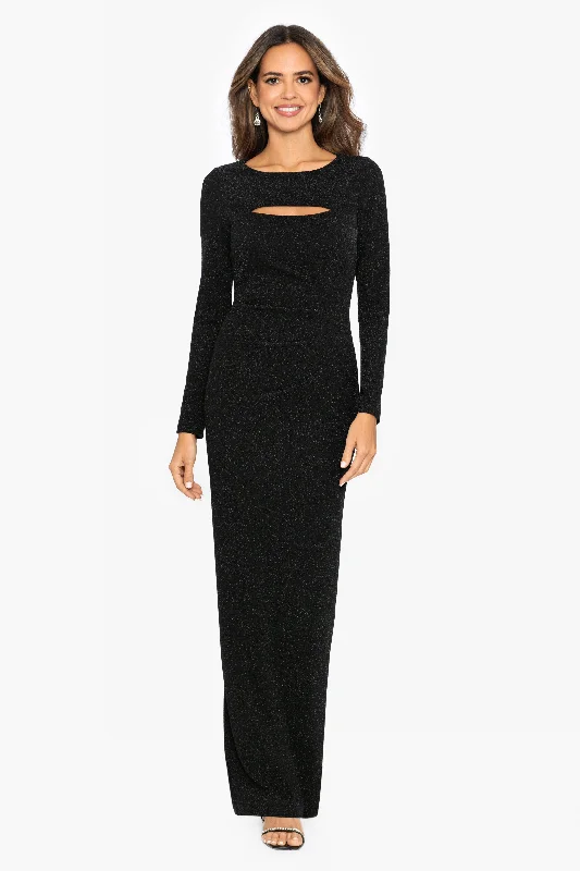 "Esmeralda" Long Sleeve Glitter Knit Long Dress Tunics Winter warm