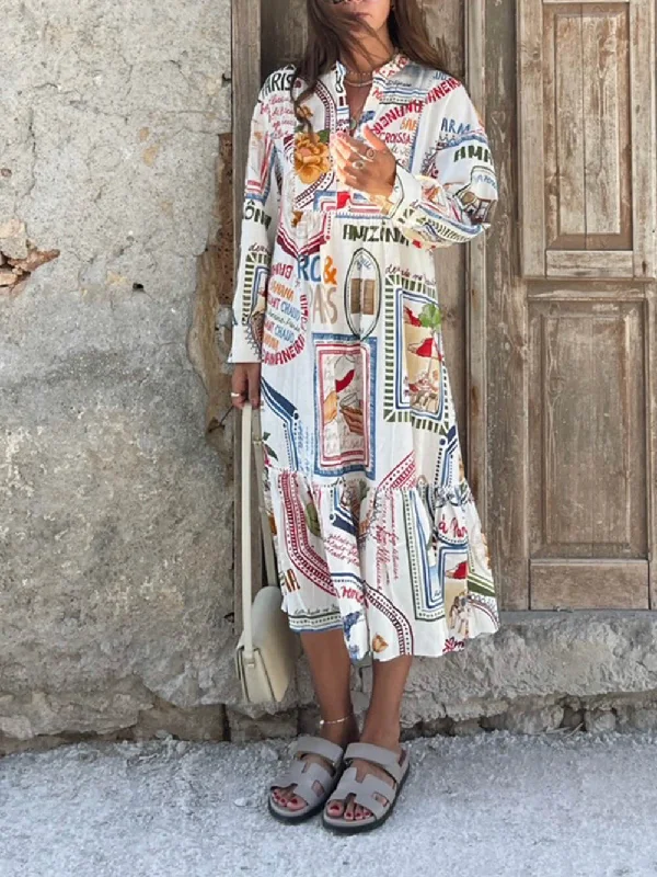 Specialized Pattern Print Charming Cardigan Midi Dress Silk Blend Satin Velvet