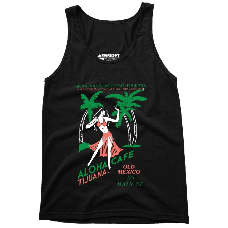 Aloha Cafe - Tijuana, Mexico - Vintage Tiki Bar - Unisex Tank Top one shoulder tank