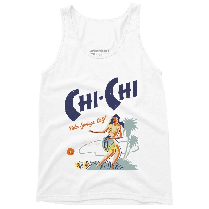 Chi Chi - Palm Springs, CA - Vintage Tiki Bar - Unisex Tank Top halter tank top