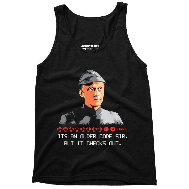 It's An Older Code Sir But It Checks Out - Unisex Tank Top bold tank top