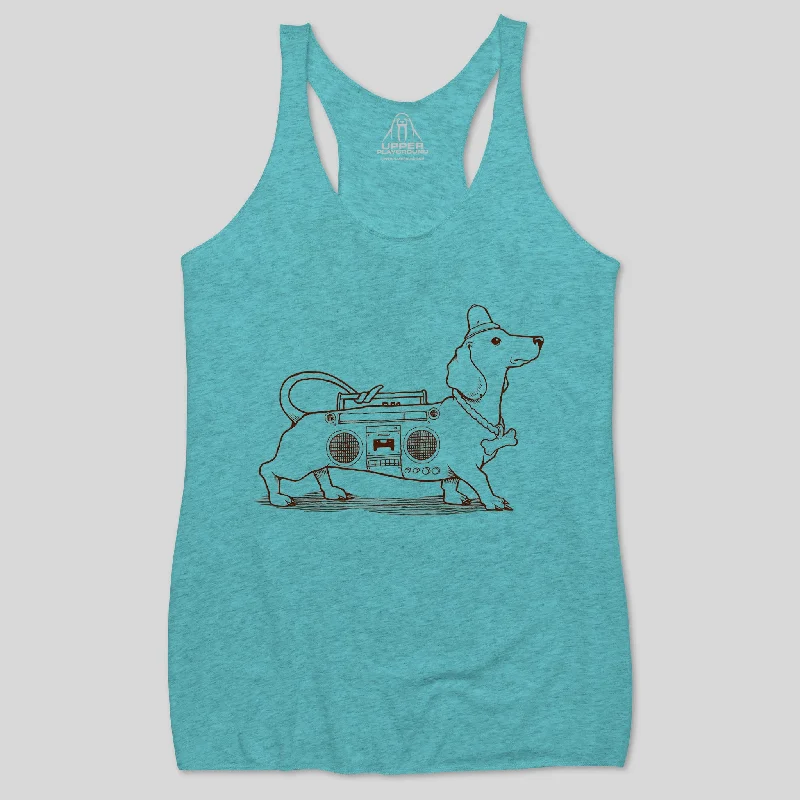 GHETTO BLASTER WOMEN'S RACERBACK TANK ivory tank top