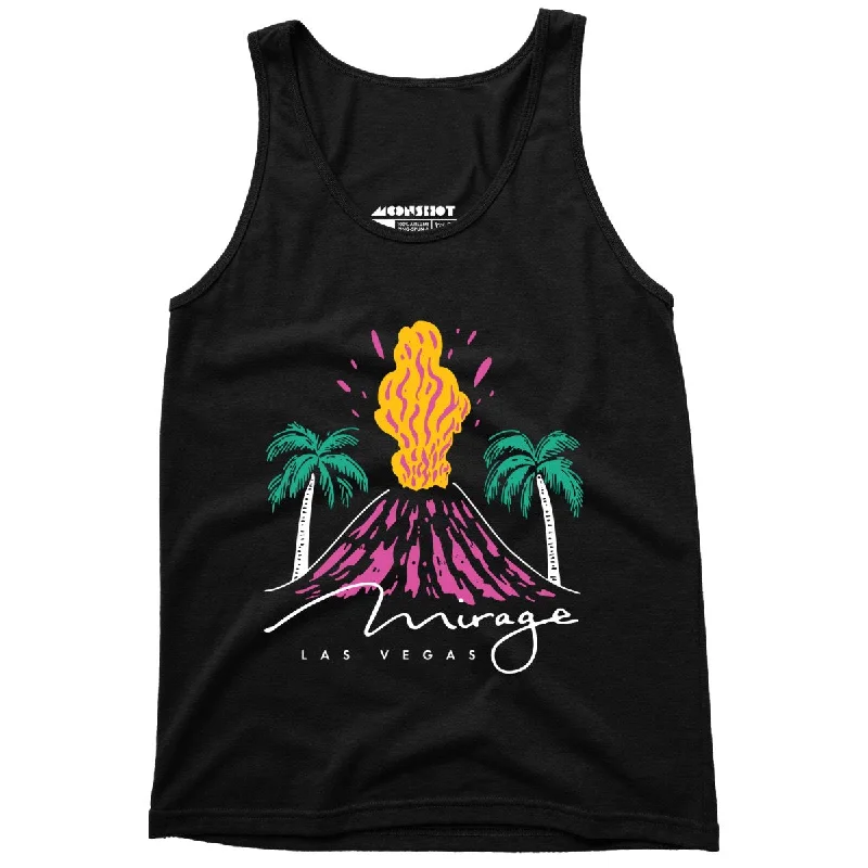 Mirage Volcano - Vintage Las Vegas - Unisex Tank Top off shoulder tank