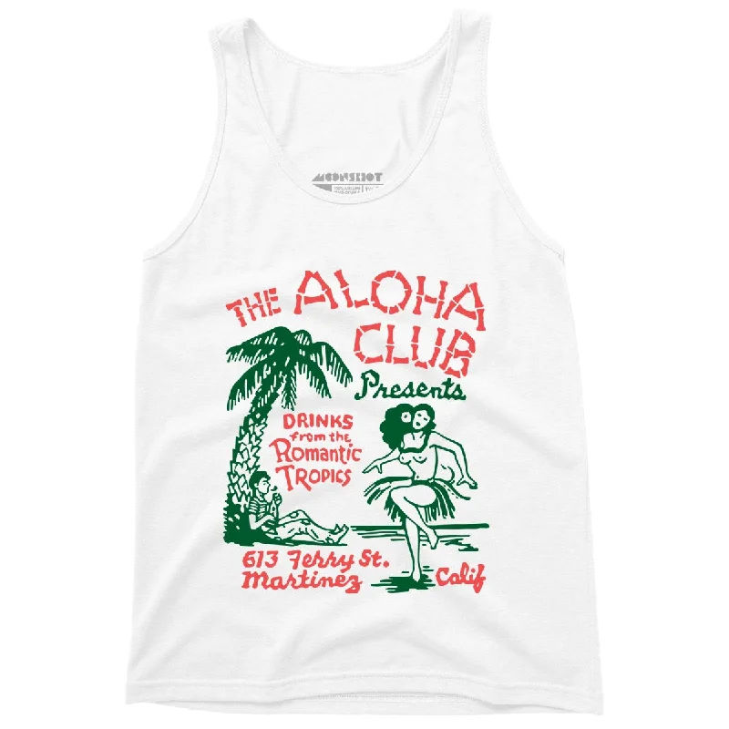 The Aloha Club - Martinez, CA - Vintage Tiki Bar - Unisex Tank Top peach tank top