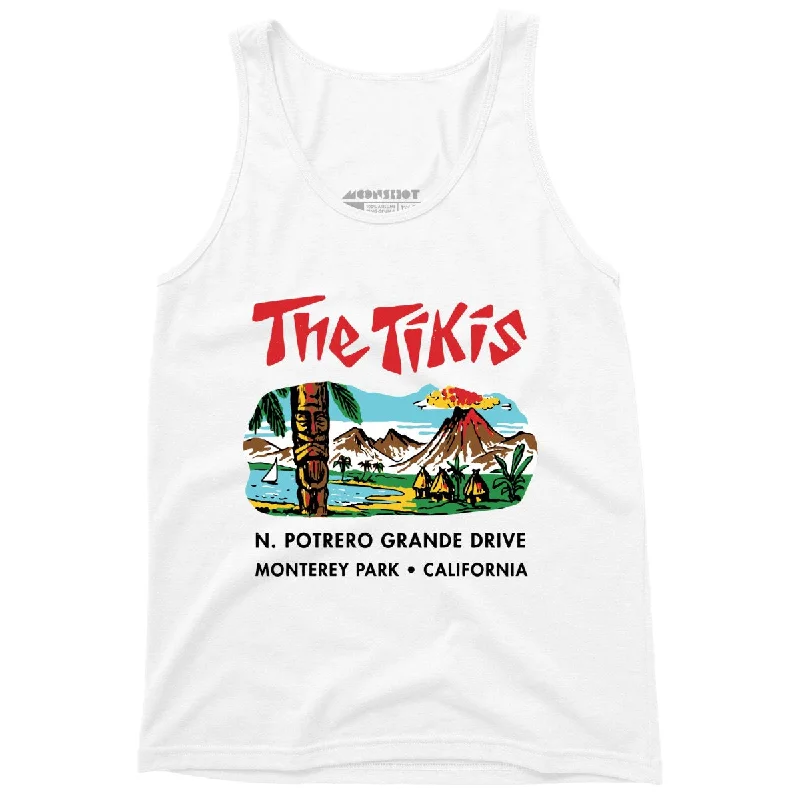 The Tikis - Monterey Park CA - Vintage Tiki Bar - Unisex Tank Top glitter tank top