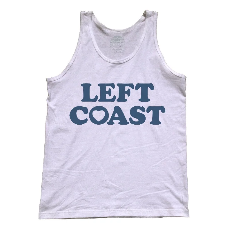 Unisex Left Coast Tank Top - California Oregon Washingon West Coast soft pink tank