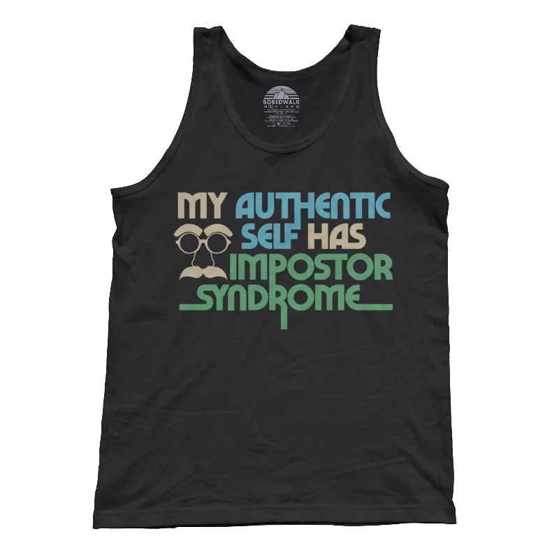 Unisex My Authentic Self Has Impostor Syndrome Tank Top peach tank top