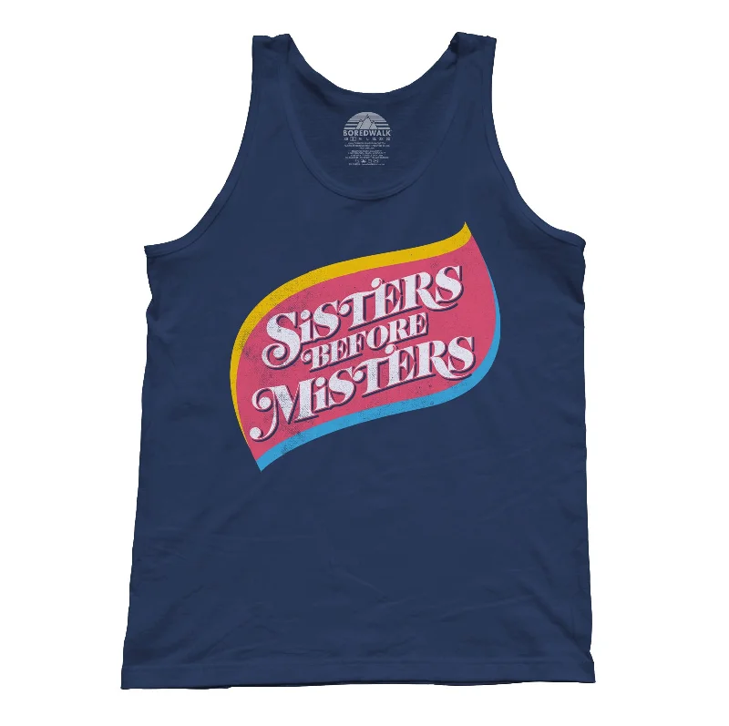 Unisex Sisters Before Misters Tank Top - Feminist Shirt flirty tank top