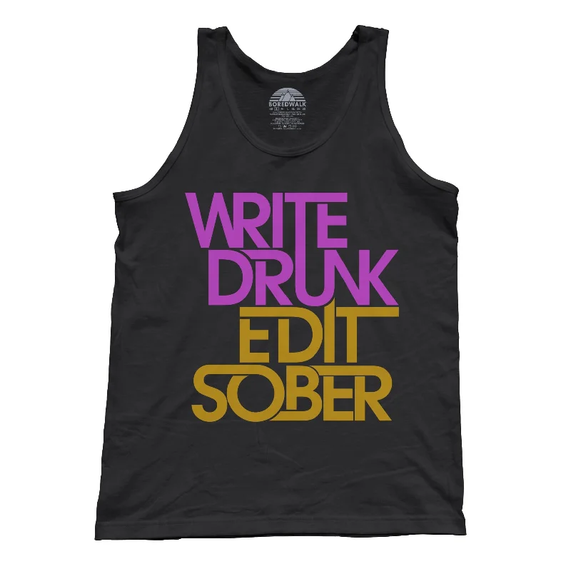 Unisex Write Drunk Edit Sober Tank Top comfortable tank top