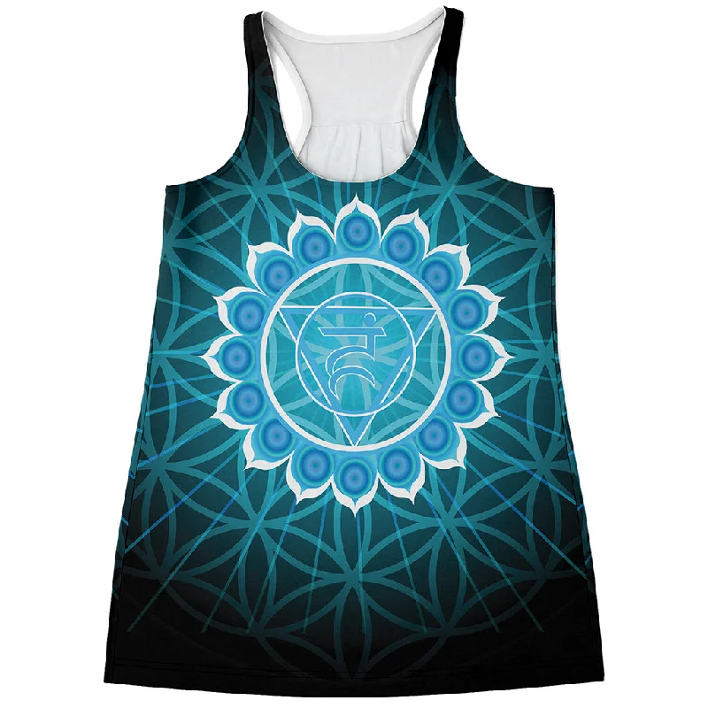 Vishuddha Chakra Spiritual Print Women's Racerback Tank Top summer tank top