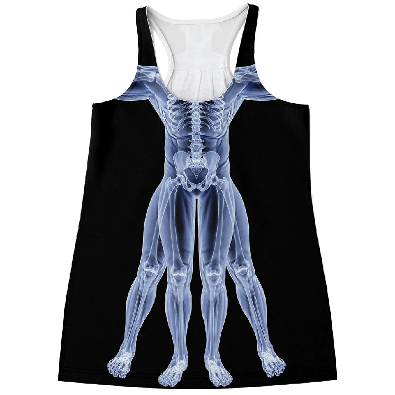 Vitruvian Man X-Ray Print Women's Racerback Tank Top flowy tank top