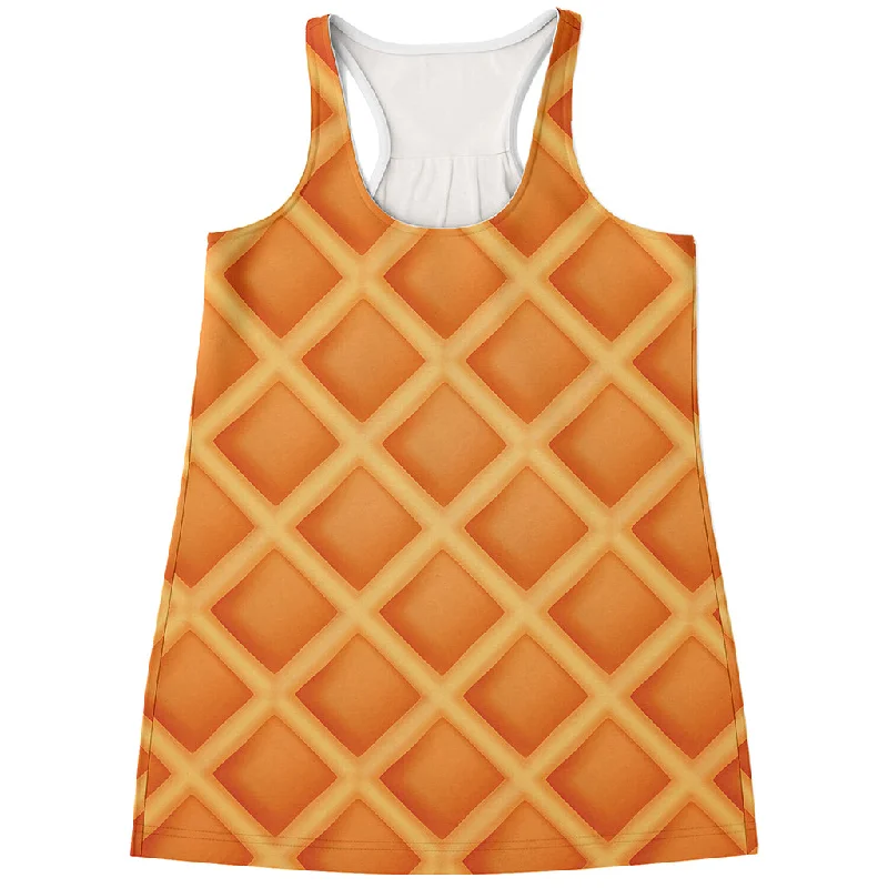 Waffle Print Women's Racerback Tank Top flirty tank top