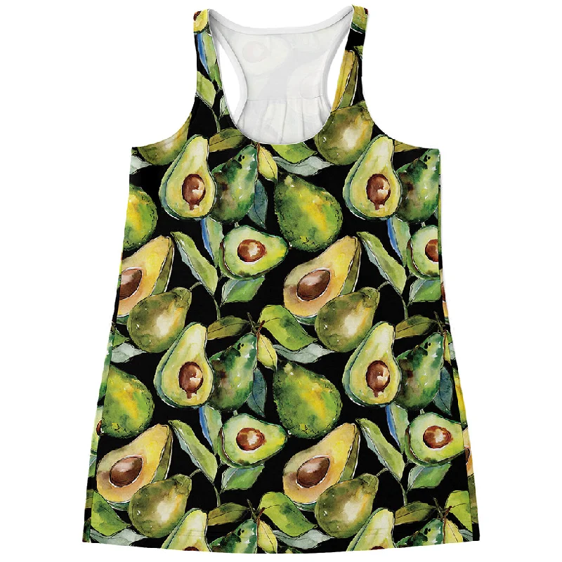 Watercolor Avocado Print Women's Racerback Tank Top sleep tank top