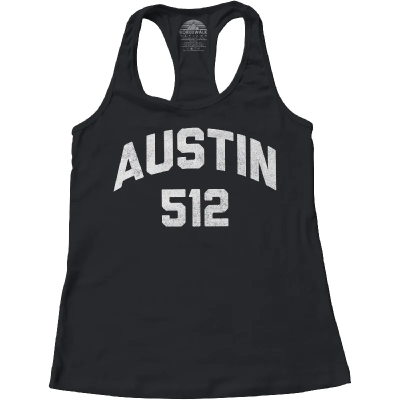 Women's Austin 512 Area Code Racerback Tank Top cotton tank top