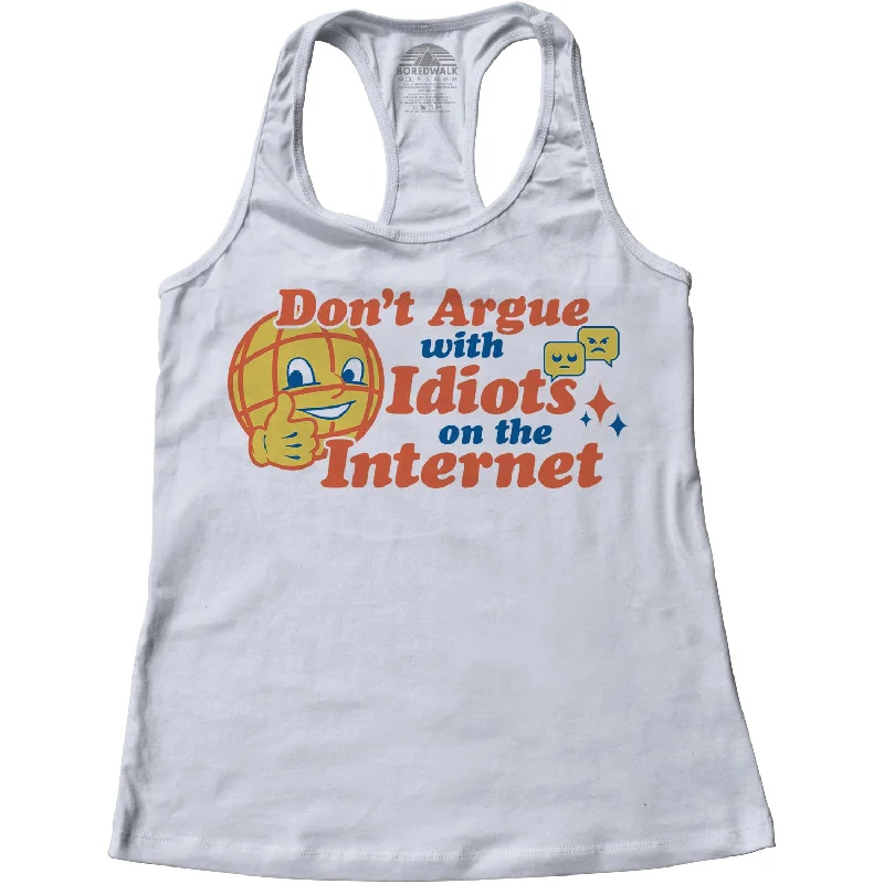 Women's Don't Argue With Idiots On The Internet Racerback Tank Top lime green tank