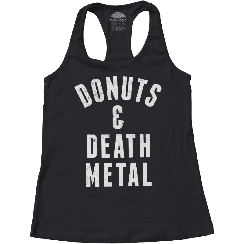 Women's Donuts and Death Metal Racerback Tank Top strappy tank top