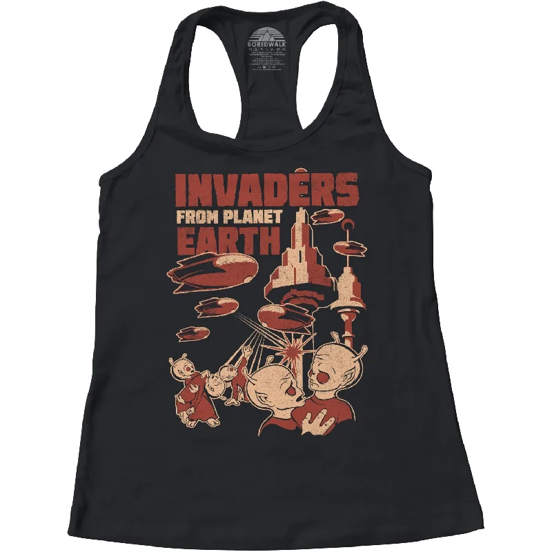 Women's Invaders From Earth Racerback Tank Top yoga tank top