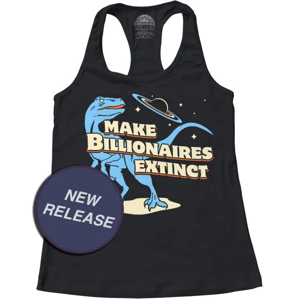 Women's Make Billionaires Extinct Racerback Tank Top vibrant tank top