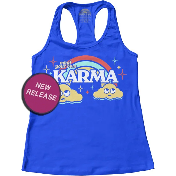 Women's Mind Your Own Karma Racerback Tank Top yoga tank top