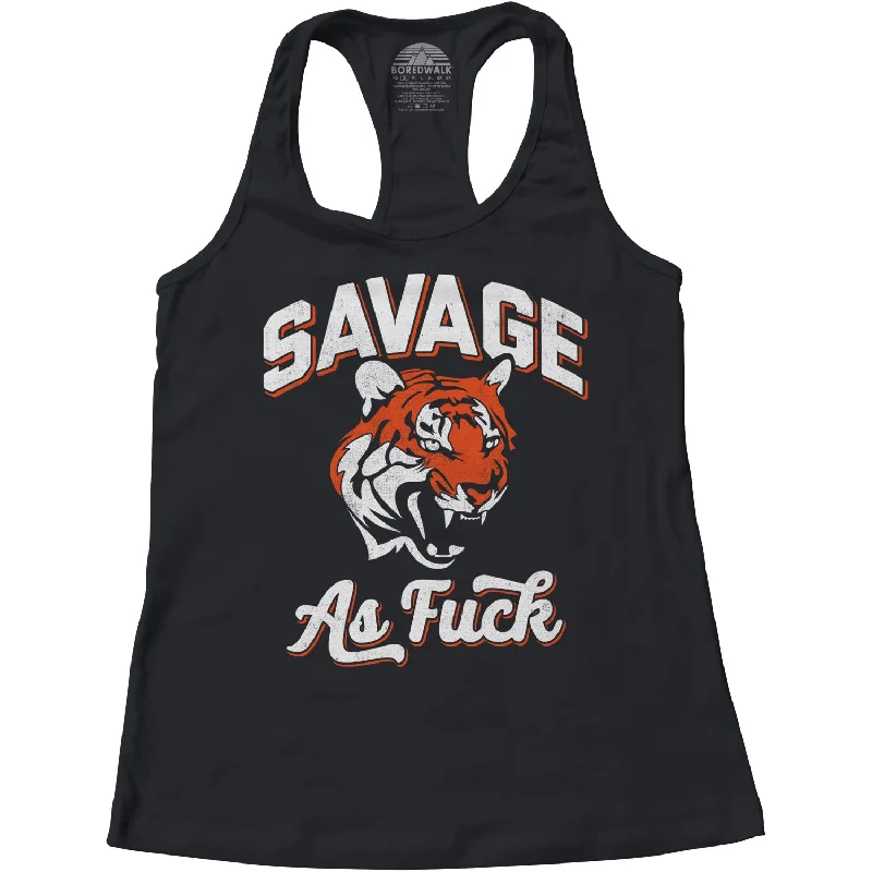 Women's Savage as Fuck Tiger Racerback Tank Top sexy tank top