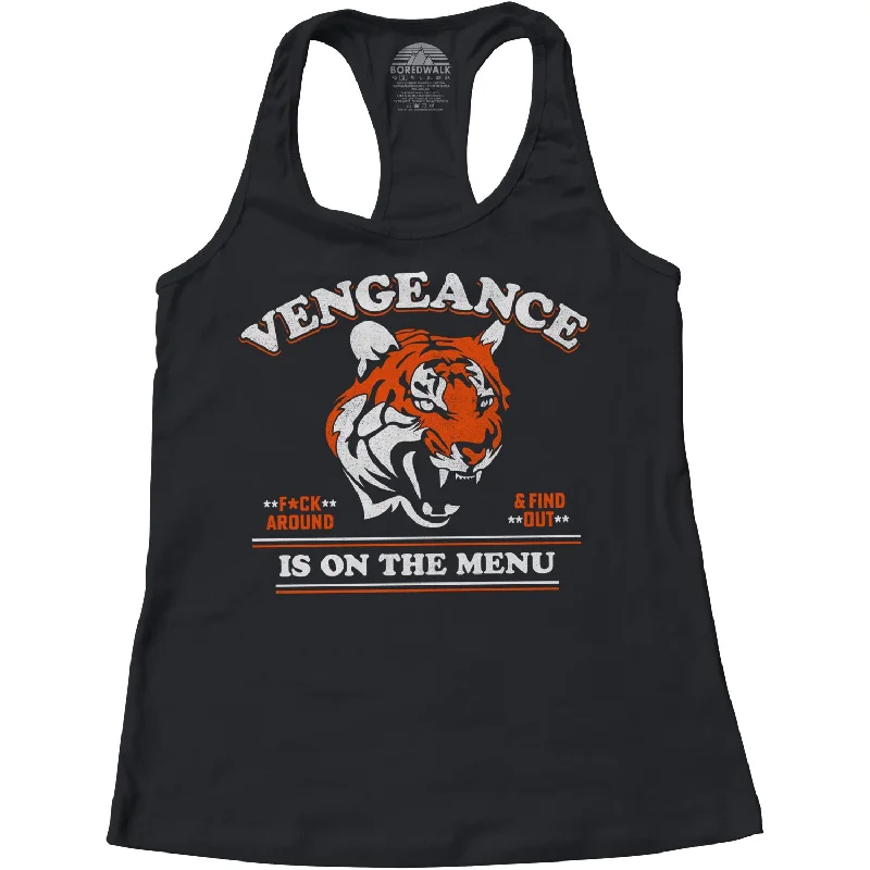 Women's Vengeance is On The Menu Racerback Tank Top peach tank top