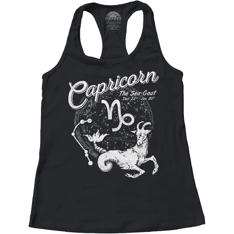 Women's Vintage Capricorn Racerback Tank Top loose fit tank