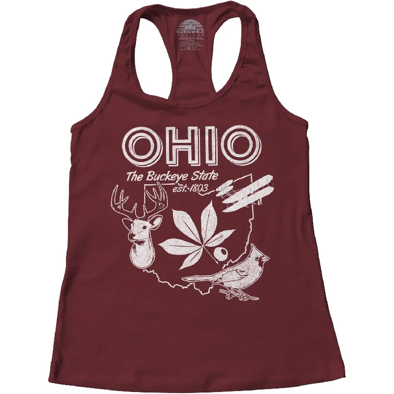 Women's Vintage Ohio State Racerback Tank Top lace back tank